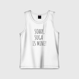 Детская майка хлопок с принтом SORRY,SUGA IS MINE в городе Новоалтайск,  |  | bts | mine | sorry | suga | suga is minesorry | английский | бтс | буквы | извините мое | слова | фраза