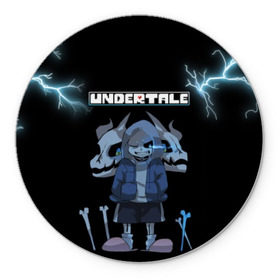 Коврик для мышки круглый с принтом Undertale. в городе Новоалтайск, резина и полиэстер | круглая форма, изображение наносится на всю лицевую часть | 3d | hp | pixel | sans | undertale | абстракция | андертейл | геометрия | гроза | игра | кости | молния | надпись | пиксель | пикселя | подземная история | текстура