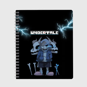 Тетрадь с принтом Undertale в городе Новоалтайск, 100% бумага | 48 листов, плотность листов — 60 г/м2, плотность картонной обложки — 250 г/м2. Листы скреплены сбоку удобной пружинной спиралью. Уголки страниц и обложки скругленные. Цвет линий — светло-серый
 | Тематика изображения на принте: 3d | hp | pixel | sans | undertale | абстракция | андертейл | геометрия | гроза | игра | кости | молния | надпись | пиксель | пикселя | подземная история | текстура