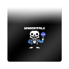 Магнит виниловый Квадрат с принтом Undertale STOP. в городе Новоалтайск, полимерный материал с магнитным слоем | размер 9*9 см, закругленные углы | Тематика изображения на принте: 3d | pixel | sans | stop | undertale | абстракция | алфавит | андертейл | буквы | геометрия | знак | игра | надпись | пиксель | пикселя | подземная история | текстура