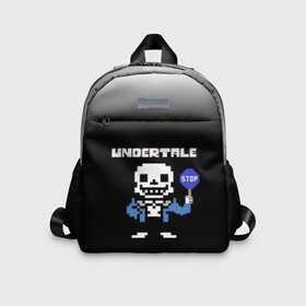 Детский рюкзак 3D с принтом Undertale STOP. в городе Новоалтайск, 100% полиэстер | лямки с регулируемой длиной, сверху петелька, чтобы рюкзак можно было повесить на вешалку. Основное отделение закрывается на молнию, как и внешний карман. Внутри дополнительный карман. По бокам два дополнительных кармашка | 3d | pixel | sans | stop | undertale | абстракция | алфавит | андертейл | буквы | геометрия | знак | игра | надпись | пиксель | пикселя | подземная история | текстура