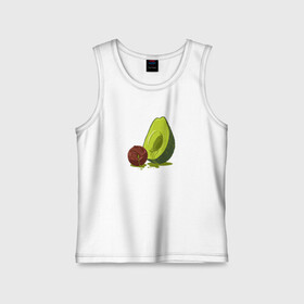 Детская майка хлопок с принтом Avocado R.I.P. в городе Новоалтайск,  |  | Тематика изображения на принте: авокадо | арт | веган | вегетарианец | вкусняшка | еда | жиры | зеленый | зож | косточка | милый | овощи | пп | фрукты | юмор