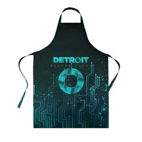 Фартук 3D с принтом Detroit: Вecome Human в городе Новоалтайск, 100% полиэстер | общий размер — 65 х 85 см, ширина нагрудника — 26 см, горловина — 53 см, длина завязок — 54 см, общий обхват в поясе — 173 см. Принт на завязках и на горловине наносится с двух сторон, на основной части фартука — только с внешней стороны | 3d | cтать человеком | detroit city | detroit: вecome human | игра | интерактивная | квест | кинематограф | приключения | франция