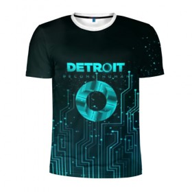 Мужская футболка 3D спортивная с принтом Detroit: Вecome Human в городе Новоалтайск, 100% полиэстер с улучшенными характеристиками | приталенный силуэт, круглая горловина, широкие плечи, сужается к линии бедра | 3d | cтать человеком | detroit city | detroit: вecome human | игра | интерактивная | квест | кинематограф | приключения | франция