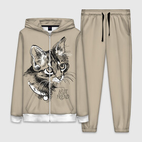 Женский костюм 3D с принтом Best friend в городе Новоалтайск,  |  | attractive face | cat | collar | cute | drawing | funny | kitten | mustache | touching | забавный | кот | котёнок | милый | ошейник | рисунок | трогательный | усы