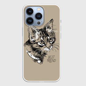 Чехол для iPhone 13 Pro с принтом Best friend в городе Новоалтайск,  |  | Тематика изображения на принте: attractive face | cat | collar | cute | drawing | funny | kitten | mustache | touching | забавный | кот | котёнок | милый | ошейник | рисунок | трогательный | усы