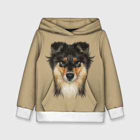 Детская толстовка 3D с принтом Sheltie в городе Новоалтайск, 100% полиэстер | двухслойный капюшон со шнурком для регулировки, мягкие манжеты на рукавах и по низу толстовки, спереди карман-кенгуру с мягким внутренним слоем | animal | black | breed | brown | cute | dog | drawing | eyes | kind | look | muzzle | portrait | red | взгляд | глаза | добрый | животное | коричневый | милый | пёс | порода | портрет | рисунок | рыжий | собака | черный | шелти