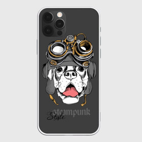 Чехол для iPhone 12 Pro Max с принтом Steampunk Style в городе Новоалтайск, Силикон |  | Тематика изображения на принте: animal | boxer | breed | dog | gray | headset | muzzle | steampunk | style | tank | white | yellow | белый | боксёр | желтый | животное | очки | порода | серый | собака | стиль | стимпанк | танковый | шлемофон
