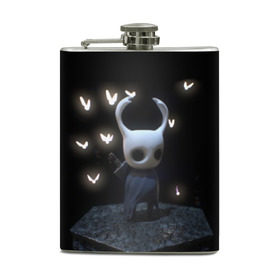 Фляга с принтом Hollow Knight в городе Новоалтайск, металлический корпус | емкость 0,22 л, размер 125 х 94 мм. Виниловая наклейка запечатывается полностью | Тематика изображения на принте: hollow knight | детская | для детей | игра | компьютерная игра | королевство | рыцарь | темный рыцарь | холлов кнайт | экшен