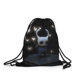 Рюкзак-мешок 3D с принтом Hollow Knight в городе Новоалтайск, 100% полиэстер | плотность ткани — 200 г/м2, размер — 35 х 45 см; лямки — толстые шнурки, застежка на шнуровке, без карманов и подкладки | hollow knight | детская | для детей | игра | компьютерная игра | королевство | рыцарь | темный рыцарь | холлов кнайт | экшен