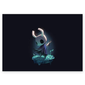 Поздравительная открытка с принтом Hollow Knight в городе Новоалтайск, 100% бумага | плотность бумаги 280 г/м2, матовая, на обратной стороне линовка и место для марки
 | hollow knight | детская | для детей | игра | компьютерная игра | королевство | рыцарь | темный рыцарь | холлов кнайт | экшен