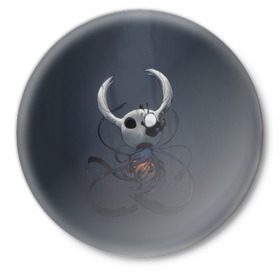 Значок с принтом Hollow Knight в городе Новоалтайск,  металл | круглая форма, металлическая застежка в виде булавки | Тематика изображения на принте: hollow knight | детская | для детей | игра | компьютерная игра | королевство | рыцарь | темный рыцарь | холлов кнайт | экшен