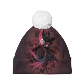 Шапка 3D c помпоном с принтом Hollow Knight в городе Новоалтайск, 100% полиэстер | универсальный размер, печать по всей поверхности изделия | Тематика изображения на принте: hollow knight | детская | для детей | игра | компьютерная игра | королевство | рыцарь | темный рыцарь | холлов кнайт | экшен