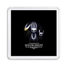 Магнит 55*55 с принтом Hollow Knight в городе Новоалтайск, Пластик | Размер: 65*65 мм; Размер печати: 55*55 мм | Тематика изображения на принте: hollow knight | детская | для детей | игра | компьютерная игра | королевство | рыцарь | темный рыцарь | холлов кнайт | экшен