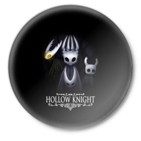 Значок с принтом Hollow Knight в городе Новоалтайск,  металл | круглая форма, металлическая застежка в виде булавки | Тематика изображения на принте: hollow knight | детская | для детей | игра | компьютерная игра | королевство | рыцарь | темный рыцарь | холлов кнайт | экшен