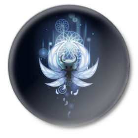 Значок с принтом Hollow Knight в городе Новоалтайск,  металл | круглая форма, металлическая застежка в виде булавки | Тематика изображения на принте: hollow knight | детская | для детей | игра | компьютерная игра | королевство | рыцарь | темный рыцарь | холлов кнайт | экшен