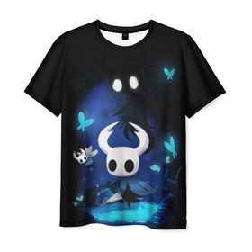 Мужская футболка 3D с принтом Hollow Knight в городе Новоалтайск, 100% полиэфир | прямой крой, круглый вырез горловины, длина до линии бедер | Тематика изображения на принте: hollow knight | детская | для детей | игра | компьютерная игра | королевство | рыцарь | темный рыцарь | холлов кнайт | экшен