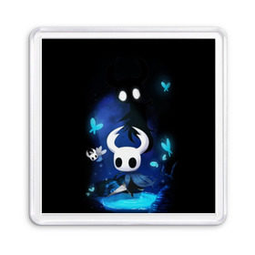 Магнит 55*55 с принтом Hollow Knight в городе Новоалтайск, Пластик | Размер: 65*65 мм; Размер печати: 55*55 мм | Тематика изображения на принте: hollow knight | детская | для детей | игра | компьютерная игра | королевство | рыцарь | темный рыцарь | холлов кнайт | экшен