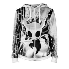 Женская толстовка 3D на молнии с принтом Hollow Knight в городе Новоалтайск, 100% полиэстер | длина до линии бедра, манжеты и пояс оформлены мягкой тканевой резинкой, двухслойный капюшон со шнурком для регулировки, спереди молния, по бокам два кармана | hollow knight | детская | для детей | игра | компьютерная игра | королевство | рыцарь | темный рыцарь | холлов кнайт | экшен