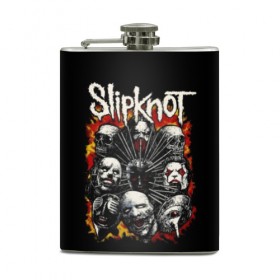 Фляга с принтом Slipknot в городе Новоалтайск, металлический корпус | емкость 0,22 л, размер 125 х 94 мм. Виниловая наклейка запечатывается полностью | Тематика изображения на принте: band | corey taylor | jim root | metal | mick thomson | music | official | альтернативный | глэм | готик | гранж | метал | музыка | пост | рок | хард