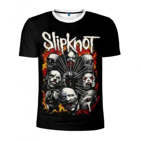 Мужская футболка 3D спортивная с принтом Slipknot в городе Новоалтайск, 100% полиэстер с улучшенными характеристиками | приталенный силуэт, круглая горловина, широкие плечи, сужается к линии бедра | band | corey taylor | jim root | metal | mick thomson | music | official | альтернативный | глэм | готик | гранж | метал | музыка | пост | рок | хард