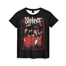 Женская футболка 3D с принтом Slipknot в городе Новоалтайск, 100% полиэфир ( синтетическое хлопкоподобное полотно) | прямой крой, круглый вырез горловины, длина до линии бедер | band | corey taylor | jim root | metal | mick thomson | music | official | альтернативный | глэм | готик | гранж | метал | музыка | пост | рок | слипкнот | хард