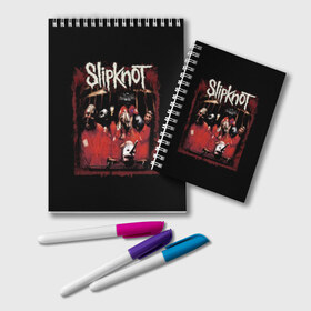 Блокнот с принтом Slipknot в городе Новоалтайск, 100% бумага | 48 листов, плотность листов — 60 г/м2, плотность картонной обложки — 250 г/м2. Листы скреплены удобной пружинной спиралью. Цвет линий — светло-серый
 | Тематика изображения на принте: band | corey taylor | jim root | metal | mick thomson | music | official | альтернативный | глэм | готик | гранж | метал | музыка | пост | рок | слипкнот | хард
