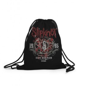 Рюкзак-мешок 3D с принтом Slipknot в городе Новоалтайск, 100% полиэстер | плотность ткани — 200 г/м2, размер — 35 х 45 см; лямки — толстые шнурки, застежка на шнуровке, без карманов и подкладки | band | corey taylor | jim root | metal | mick thomson | music | official | альтернативный | глэм | готик | гранж | метал | музыка | пост | рок | слипкнот | хард