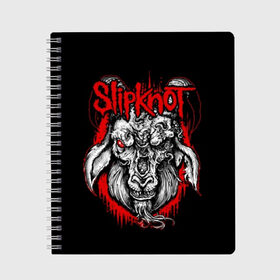 Тетрадь с принтом Slipknot в городе Новоалтайск, 100% бумага | 48 листов, плотность листов — 60 г/м2, плотность картонной обложки — 250 г/м2. Листы скреплены сбоку удобной пружинной спиралью. Уголки страниц и обложки скругленные. Цвет линий — светло-серый
 | Тематика изображения на принте: band | corey taylor | jim root | metal | mick thomson | music | official | альтернативный | глэм | готик | гранж | метал | музыка | пост | рок | слипкнот | хард