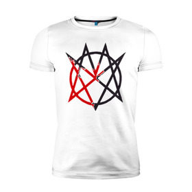 Мужская футболка премиум с принтом Mindless Self Indulgence logo в городе Новоалтайск, 92% хлопок, 8% лайкра | приталенный силуэт, круглый вырез ворота, длина до линии бедра, короткий рукав | coffe black | comedy rock | electronic rock | electropunk | hardcore | hip hop | if | industrial rock | jimmothy | jimmy urine | mindless self indulgence | msi | new wave