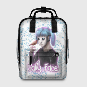 Женский рюкзак 3D с принтом Sally Face в городе Новоалтайск, 100% полиэстер | лямки с регулируемой длиной, сверху ручки, чтобы рюкзак нести как сумку. Основное отделение закрывается на молнию, как и внешний карман. Внутри два дополнительных кармана, один из которых закрывается на молнию. По бокам два дополнительных кармашка, куда поместится маленькая бутылочка
 | game | horror | larry | logo | mask | new | sally face | sf | ангел | боке | волосы | гизмо | девид | девочка | игра | казнь | ларри | лицемер | логотип | мальчик | маска | мрачная | на лице | надпись | призраки | розовый