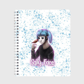 Тетрадь с принтом Sally Face в городе Новоалтайск, 100% бумага | 48 листов, плотность листов — 60 г/м2, плотность картонной обложки — 250 г/м2. Листы скреплены сбоку удобной пружинной спиралью. Уголки страниц и обложки скругленные. Цвет линий — светло-серый
 | game | horror | larry | logo | mask | new | sally face | sf | ангел | боке | волосы | гизмо | девид | девочка | игра | казнь | ларри | лицемер | логотип | мальчик | маска | мрачная | на лице | надпись | призраки | розовый