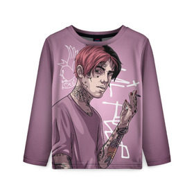Детский лонгслив 3D с принтом Lil Peep в городе Новоалтайск, 100% полиэстер | длинные рукава, круглый вырез горловины, полуприлегающий силуэт
 | crybaby | gustav elijah ahr | hellboy | lil peep | lilpeep | peep | rap | густав элайджа ар | лил пип | рэп | хип хоп | эмо рэп