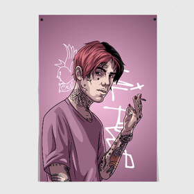 Постер с принтом Lil Peep в городе Новоалтайск, 100% бумага
 | бумага, плотность 150 мг. Матовая, но за счет высокого коэффициента гладкости имеет небольшой блеск и дает на свету блики, но в отличии от глянцевой бумаги не покрыта лаком | crybaby | gustav elijah ahr | hellboy | lil peep | lilpeep | peep | rap | густав элайджа ар | лил пип | рэп | хип хоп | эмо рэп