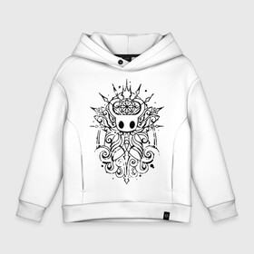 Детское худи Oversize хлопок с принтом Hollow Knight в городе Новоалтайск, френч-терри — 70% хлопок, 30% полиэстер. Мягкий теплый начес внутри —100% хлопок | боковые карманы, эластичные манжеты и нижняя кромка, капюшон на магнитной кнопке | Тематика изображения на принте: hallownest | hollow knight | the knight | игры | компьютерная игра | реймер | рыцарь