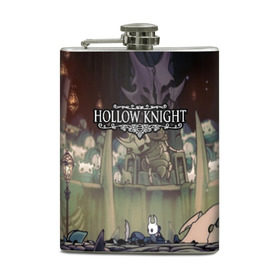 Фляга с принтом HOLLOW KNIGHT в городе Новоалтайск, металлический корпус | емкость 0,22 л, размер 125 х 94 мм. Виниловая наклейка запечатывается полностью | game | games | hallownest | hollow knight | безымянный рыцарь | бои | враги | заброшенное королевство | игра | исследование | компьютерная игра | насекомые | персонаж | поиск | приключения | секреты