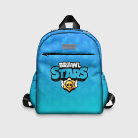 Детский рюкзак 3D с принтом Brawl Stars. в городе Новоалтайск, 100% полиэстер | лямки с регулируемой длиной, сверху петелька, чтобы рюкзак можно было повесить на вешалку. Основное отделение закрывается на молнию, как и внешний карман. Внутри дополнительный карман. По бокам два дополнительных кармашка | Тематика изображения на принте: 3d | blue | brawl stars | moba | pattern | абстракция | бравл старс | геометрия | жанр | игра | лого | логотип | надпись | паттерн | синий | текстура