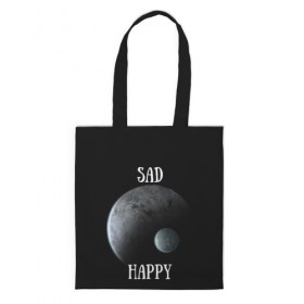 Сумка 3D повседневная с принтом Sad Happy в городе Новоалтайск, 100% полиэстер | Плотность: 200 г/м2; Размер: 34×35 см; Высота лямок: 30 см | jesus | rap | грустный | джизус | джизус возрождение | джизус рэпер | джизус ты ювелир | мерч | музыка | реп | рэп | счастливый