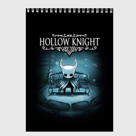 Скетчбук с принтом Hollow Knight в городе Новоалтайск, 100% бумага
 | 48 листов, плотность листов — 100 г/м2, плотность картонной обложки — 250 г/м2. Листы скреплены сверху удобной пружинной спиралью | hallownest | hollow knight | the knight | игры | компьютерная игра | реймер | рыцарь