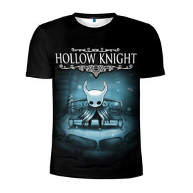 Мужская футболка 3D спортивная с принтом Hollow Knight в городе Новоалтайск, 100% полиэстер с улучшенными характеристиками | приталенный силуэт, круглая горловина, широкие плечи, сужается к линии бедра | hallownest | hollow knight | the knight | игры | компьютерная игра | реймер | рыцарь
