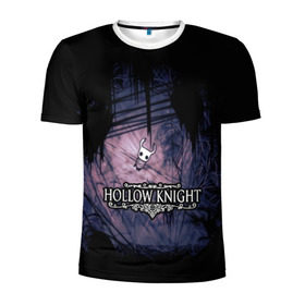 Мужская футболка 3D спортивная с принтом HOLLOW KNIGHT в городе Новоалтайск, 100% полиэстер с улучшенными характеристиками | приталенный силуэт, круглая горловина, широкие плечи, сужается к линии бедра | game | games | hallownest | hollow knight | безымянный рыцарь | бои | враги | заброшенное королевство | игра | исследование | компьютерная игра | насекомые | персонаж | поиск | приключения | секреты