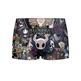 Мужские трусы 3D с принтом Hollow Knight в городе Новоалтайск, 50% хлопок, 50% полиэстер | классическая посадка, на поясе мягкая тканевая резинка | hallownest | hollow knight | the knight | игры | компьютерная игра | реймер | рыцарь