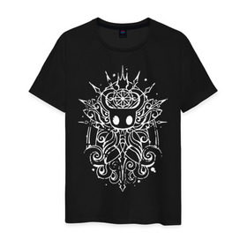Мужская футболка хлопок с принтом Hollow Knight в городе Новоалтайск, 100% хлопок | прямой крой, круглый вырез горловины, длина до линии бедер, слегка спущенное плечо. | hallownest | hollow knight | the knight | игры | компьютерная игра | реймер | рыцарь