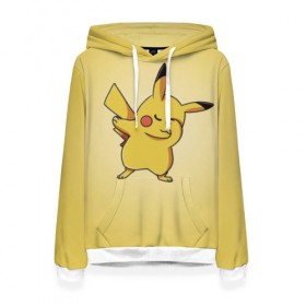 Женская толстовка 3D с принтом Pikachu Pika Pika в городе Новоалтайск, 100% полиэстер  | двухслойный капюшон со шнурком для регулировки, мягкие манжеты на рукавах и по низу толстовки, спереди карман-кенгуру с мягким внутренним слоем. | pika | pikachu | аниме | детская | детям | игры | молния | мышка | мышь | пика | пикачу | покемон | покемоны