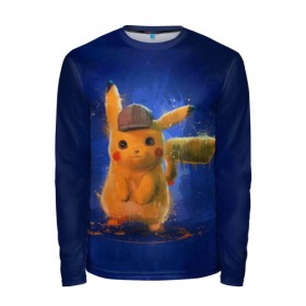 Мужской лонгслив 3D с принтом Pikachu Pika Pika в городе Новоалтайск, 100% полиэстер | длинные рукава, круглый вырез горловины, полуприлегающий силуэт | pika | pikachu | аниме | детская | детям | игры | молния | мышка | мышь | пика | пикачу | покемон | покемоны