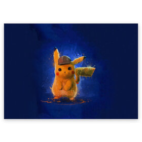 Поздравительная открытка с принтом Pikachu Pika Pika в городе Новоалтайск, 100% бумага | плотность бумаги 280 г/м2, матовая, на обратной стороне линовка и место для марки
 | pika | pikachu | аниме | детская | детям | игры | молния | мышка | мышь | пика | пикачу | покемон | покемоны