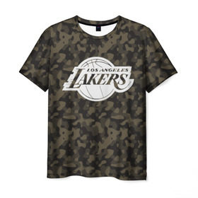 Мужская футболка 3D с принтом Los Angeles Lakers Camo в городе Новоалтайск, 100% полиэфир | прямой крой, круглый вырез горловины, длина до линии бедер | camo | lakers | los angeles lakers | nba | баскетбол | камуфляж | лос анджелес лейкерс | нба | спорт | хаки