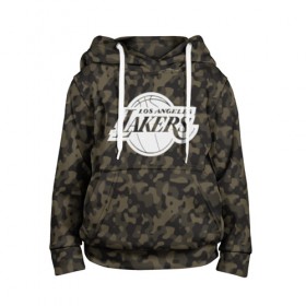 Детская толстовка 3D с принтом Los Angeles Lakers Camo в городе Новоалтайск, 100% полиэстер | двухслойный капюшон со шнурком для регулировки, мягкие манжеты на рукавах и по низу толстовки, спереди карман-кенгуру с мягким внутренним слоем | Тематика изображения на принте: camo | lakers | los angeles lakers | nba | баскетбол | камуфляж | лос анджелес лейкерс | нба | спорт | хаки