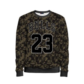 Детский свитшот 3D с принтом Chicago Bulls 23 Camo в городе Новоалтайск, 100% полиэстер | свободная посадка, прямой крой, мягкая тканевая резинка на рукавах и понизу свитшота | bulls | camo | chicago | chicago bulls | nba | баскетбол | буллз | камуфляж | нба | спорт | хаки | чикаго | чикаго буллз