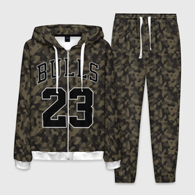 Мужской костюм 3D с принтом Chicago Bulls 23 Camo в городе Новоалтайск, 100% полиэстер | Манжеты и пояс оформлены тканевой резинкой, двухслойный капюшон со шнурком для регулировки, карманы спереди | Тематика изображения на принте: bulls | camo | chicago | chicago bulls | nba | баскетбол | буллз | камуфляж | нба | спорт | хаки | чикаго | чикаго буллз
